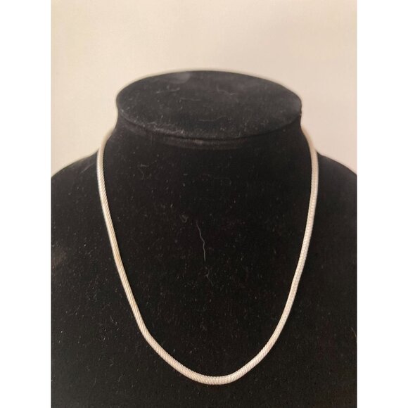 Sterling Silver Mesh Chain Necklace 18" SU Italy 925 - Picture 2 of 5